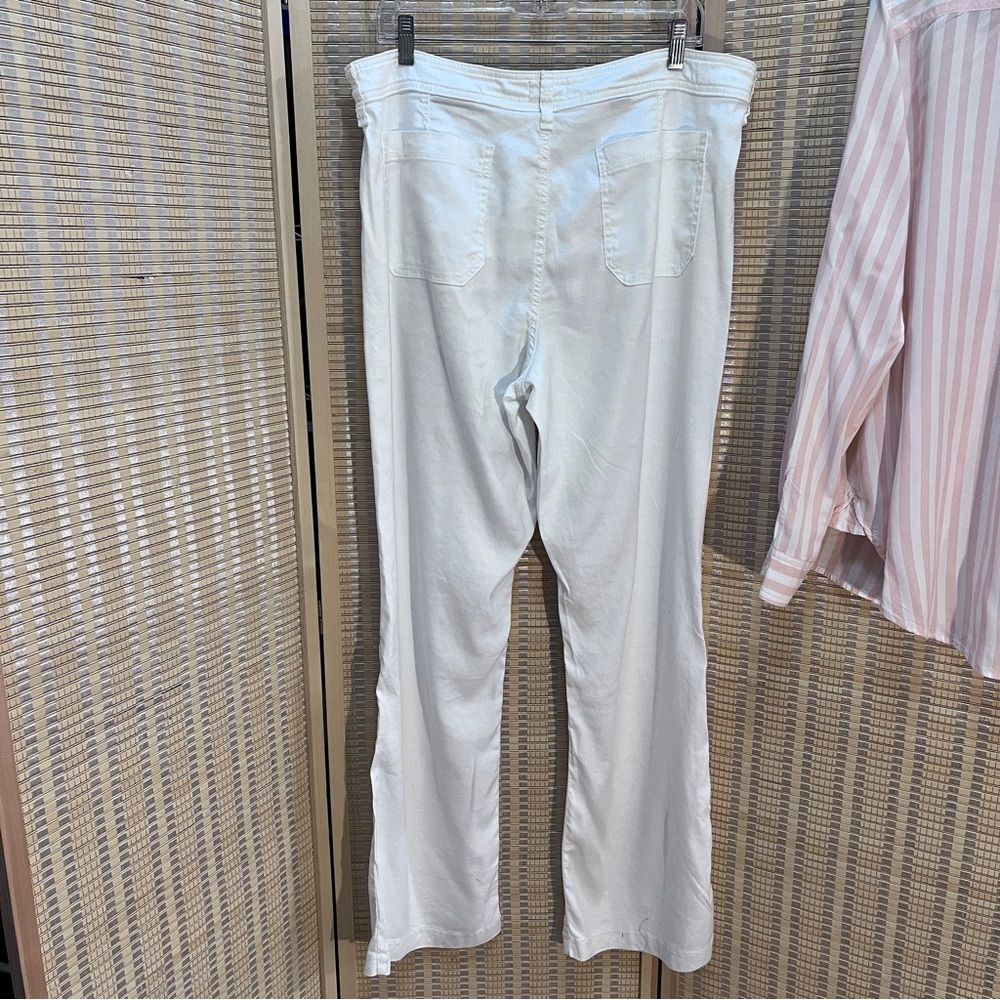 NYDJ White Rayon Flare Leg Trousers Sz16